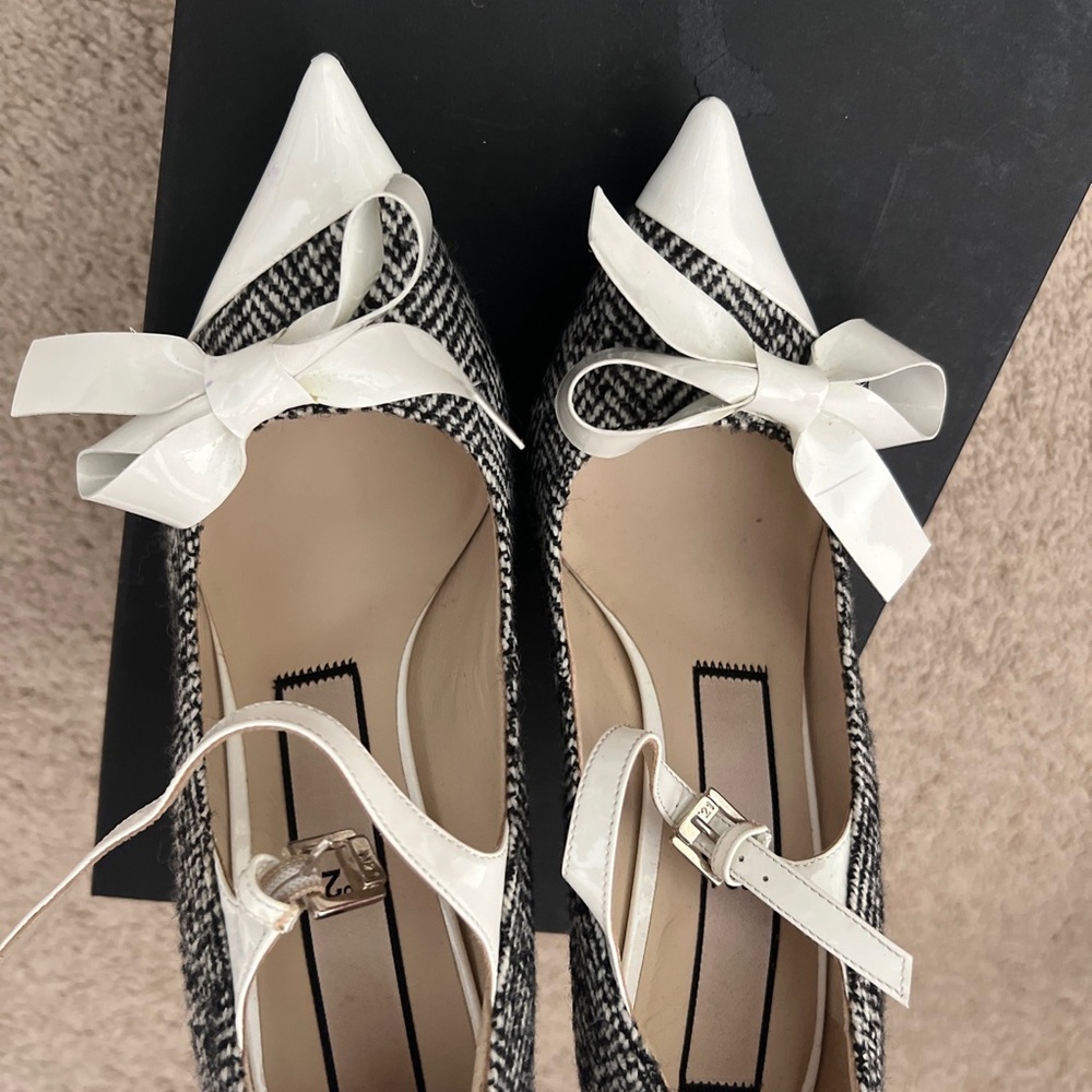 N21 shoes wool/patent leather white/black size 37 made in Italy
